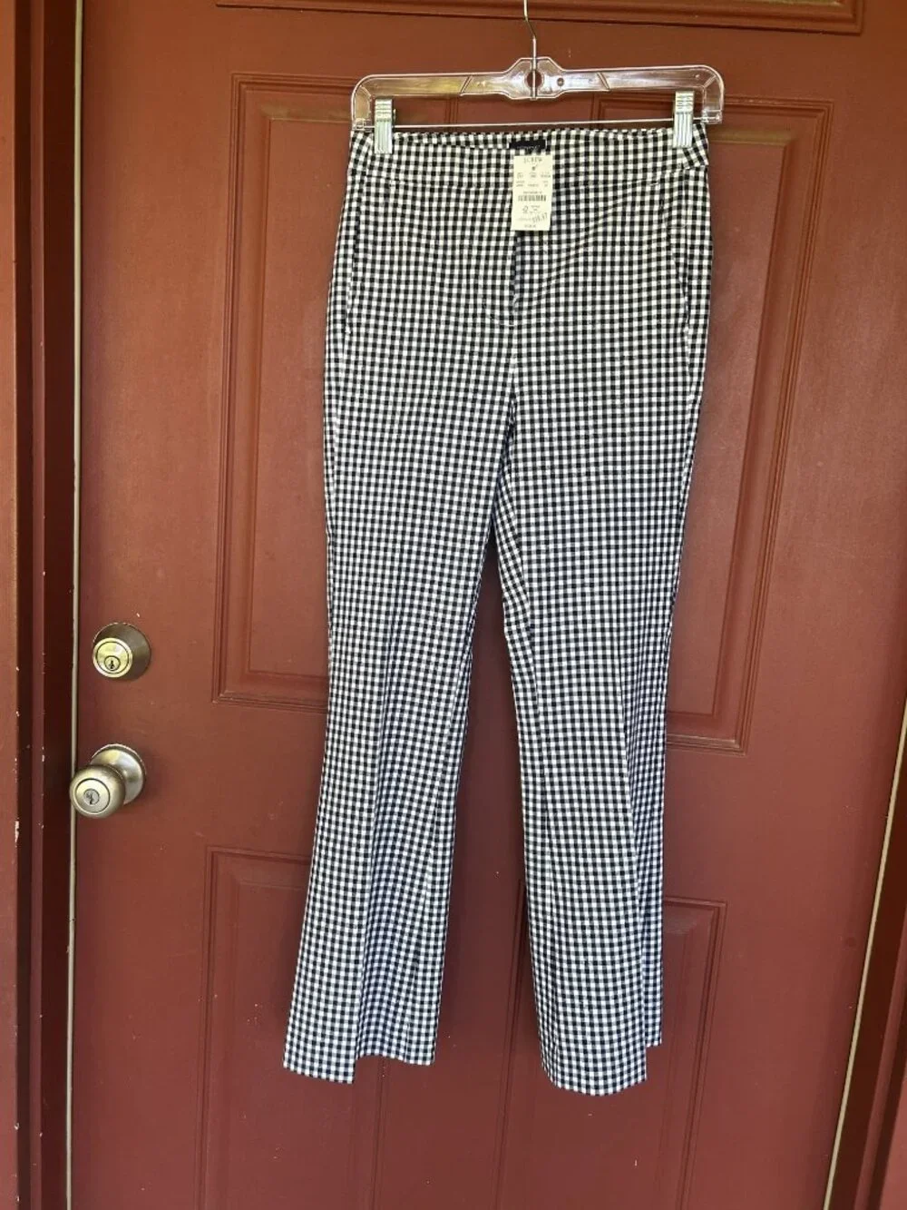 J Crew Factory Gingham Nicki flare pant 00 NWT - Picture 3 of 5